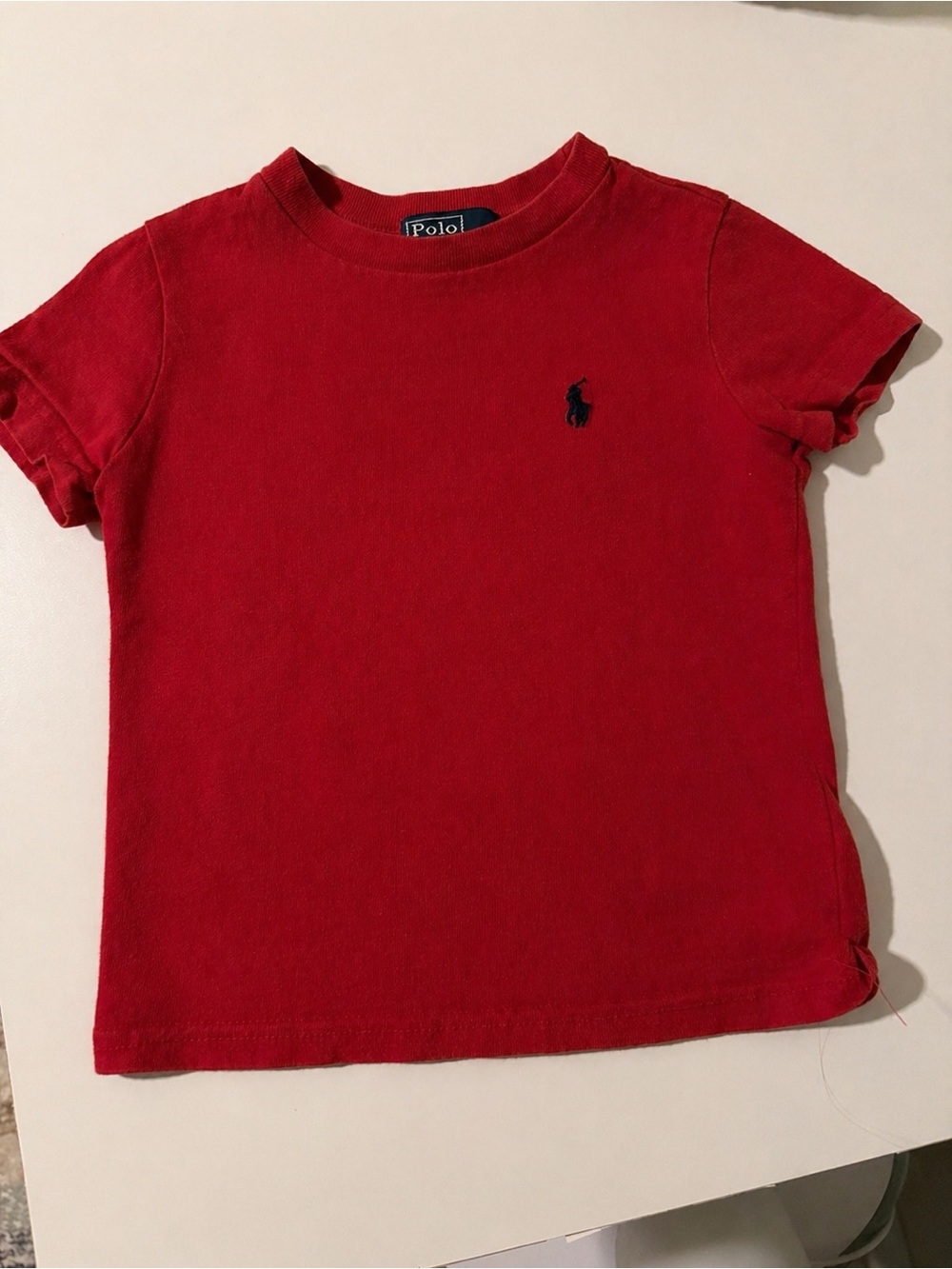 Ralph Lauren Red Short Sleeve Tee with Navy Pony